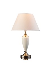 Malham Antique Brass & Cream Large Table Lamp