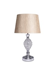 Hannah Luxury Elegant Chrome & Crystal Table Lamp with Charcoal Gold Shade Hannah Luxury Elegant Chrome & Crystal Table Lamp with Charcoal Gold Shade