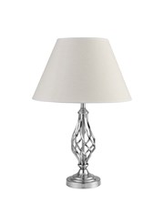 Kingswood Barley Twist Satin Silver Table Lamp