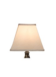 King Square Tapered Cream Satin Table Lamp Shade