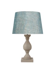 Fengate Stone Effect Grey Table Lamp with Blue Gold Shade Fengate Stone Effect Grey Table Lamp with Blue Gold Shade