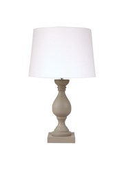 Fengate Stone Effect Grey Table Lamp with Ivory Linen Shade Fengate Stone Effect Grey Table Lamp with Ivory Linen Shade