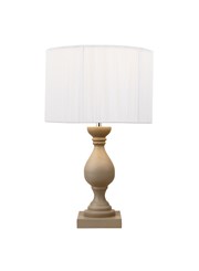 Fengate Stone Effect Grey Table Lamp with Ivory Silk String Shade Fengate Stone Effect Grey Table Lamp with Ivory Silk String Shade