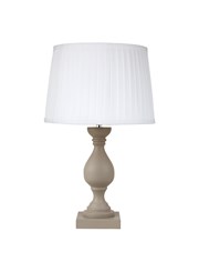 Fengate Stone Effect Table Lamp with Ivory Pleat Shade Fengate Stone Effect Table Lamp with Ivory Pleat Shade
