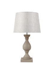 Fengate Stone Effect Grey Table Lamp with Grey Hessian Shade Fengate Stone Effect Grey Table Lamp with Grey Hessian Shade