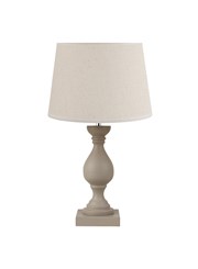 Fengate Grey Stone Effect Table Lamp with Natural Linen Shade Fengate Grey Stone Effect Table Lamp with Natural Linen Shade