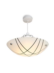 Crosbie Glass Ceiling Uplighter Pendant Shade - White/Black/Chrome Crosbie Glass Ceiling Uplighter Pendant Shade - White/Black/Chrome