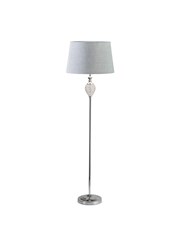 Hannah Chrome & Crystal Standard Floor Lamp & Grey Linen Shade Hannah Chrome & Crystal Standard Floor Lamp & Grey Linen Shade