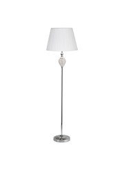Hannah Luxury Elegant Chrome & Crystal Floor Lamp with Ivory Pleated Shade Hannah Luxury Elegant Chrome & Crystal Floor Lamp with Ivory Pleated Shade