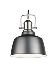 Bodmin Large Industrial Dome Pendant Gun Metal Pewter Adjustable Ceiling Light Bodmin Large Industrial Dome Pendant Gun Metal Pewter Adjustable Ceiling Light