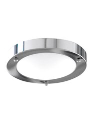 Searchlight Bathroom Flush Light - Domed Opal Glass Diffuser - Chrome Searchlight Bathroom Flush Light - Domed Opal Glass Diffuser - Chrome