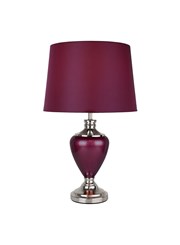 Hepburn Large Red Ceramic Table Lamp with Matching Shade - Shiny Chrome & Red Hepburn Large Red Ceramic Table Lamp with Matching Shade - Shiny Chrome & Red