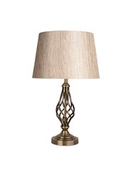 Queenswood Table Lamp - Antique - Charcoal Gold Linen