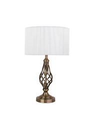 Queenswood Table Lamp Antique - Ivory String Shade Queenswood Table Lamp Antique - Ivory String Shade