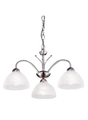 Searchlight Milanese Ceiling 3 Light - Satin Silver - Alabaster Glass