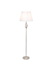 Queenswood Traditional Barley Twist Silver Floor Lamp with Ivory Pleated Shade Queenswood Traditional Barley Twist Silver Floor Lamp with Ivory Pleated Shade