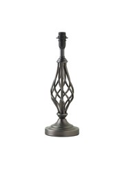 Queenswood Classic Barley Twist Table Lamp Base Only - Pewter Grey Queenswood Classic Barley Twist Table Lamp Base Only - Pewter Grey