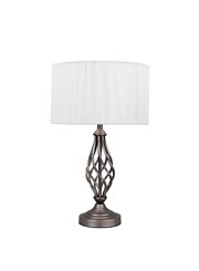Queenswood Table Lamp Pewter - Ivory String Shade Queenswood Table Lamp Pewter - Ivory String Shade