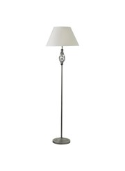 Queenswood Pewter Floor Lamp with Natural Linen Shade