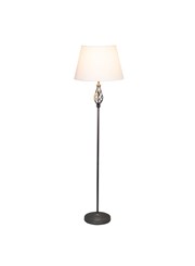 Queenswood Traditional Barley Twist Pewter Floor Lamp with Ivory Linen Shade Queenswood Traditional Barley Twist Pewter Floor Lamp with Ivory Linen Shade