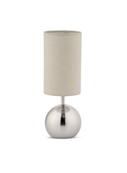 Bedford Modern Silver Brushed Metal Ball Small Touch Control Table Lamp Bedford Modern Silver Brushed Metal Ball Small Touch Control Table Lamp