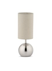 Modern Silver Brushed Metal Ball Small Touch Control Table Lamp