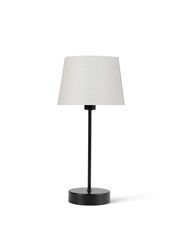 Stockholm Black Cup Stick Table Lamp with Lorenzo Cream Shade