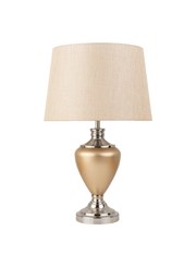 Hepburn Large Ceramic Table Lamp with Matching Shade - Champagne Gold & Silver Hepburn Large Ceramic Table Lamp with Matching Shade - Champagne Gold & Silver