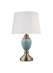 Malham Small Touch Control Table Lamp Blue with Ivory Pleated Shade Malham Small Touch Control Table Lamp Blue with Ivory Pleated Shade