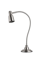 Modern Satin Silver Adjustable Gooseneck Reading Floor Lamp with LED Bulb Modern Satin Silver Adjustable Gooseneck Reading Floor Lamp with LED Bulb