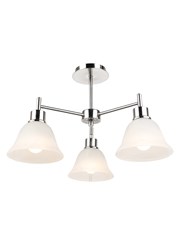 Modern Corsica Silver 3 Light with Glass Shades - Ceiling Light Modern Corsica Silver 3 Light with Glass Shades - Ceiling Light