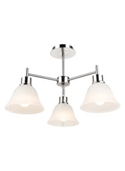 Modern Corsica Silver 3 Light with Glass Shades - Ceiling Light