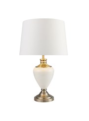 Hepburn Large Ceramic Table Lamp with Matching Shade - Cream & Gold Hepburn Large Ceramic Table Lamp with Matching Shade - Cream & Gold