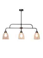 Tripoli 3 Light Bar Pendant Ceiling Light with Clear Glass Shades Tripoli 3 Light Bar Pendant Ceiling Light with Clear Glass Shades