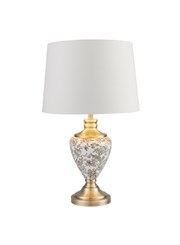 Hepburn Large Ceramic Table Lamp with Gold Lined Shade - Gold Print & Brass Hepburn Large Ceramic Table Lamp with Gold Lined Shade - Gold Print & Brass