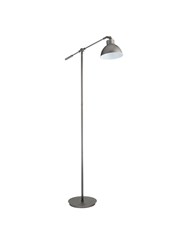 Cantilever Industrial Style Floor Lamp with Metal Shade - Pewter Grey Cantilever Industrial Style Floor Lamp with Metal Shade - Pewter Grey