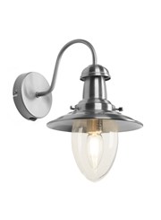 Fisherman Style Switched Wall Light - Satin Silver with Seeded Glass Shades Fisherman Style Switched Wall Light - Satin Silver with Seeded Glass Shades