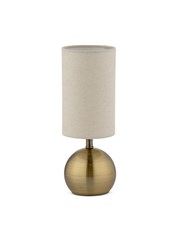 Bedford Modern Brass Brushed Metal Ball Small Touch Control Table Lamp Bedford Modern Brass Brushed Metal Ball Small Touch Control Table Lamp