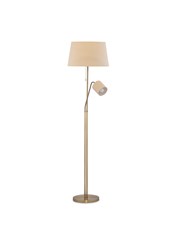 Shaded Mother & Child Floor Lamp with Natural Linen Shades Shaded Mother & Child Floor Lamp with Natural Linen Shades