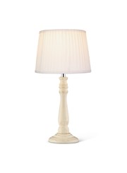 Camden Modern Candlestick Table Lamp with Cotton Pleated Shade - Cream & Gold Camden Modern Candlestick Table Lamp with Cotton Pleated Shade - Cream & Gold