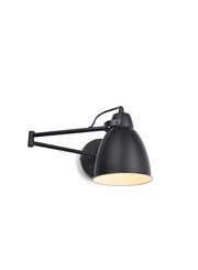 Noir Industrial Swing Arm Wall Light Black Adjustable with Rocker Switch Noir Industrial Swing Arm Wall Light Black Adjustable with Rocker Switch