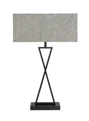 Large X Style Modern Rectangle Statement Table Lamp with Blue Shade - Black Large X Style Modern Rectangle Statement Table Lamp with Blue Shade - Black