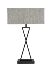 X Statement Table Lamp Black CW Blue Shade