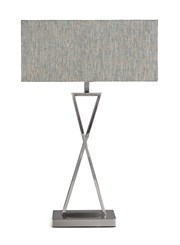 Large X Style Modern Rectangle Statement Table Lamp with Blue Shade - Silver Large X Style Modern Rectangle Statement Table Lamp with Blue Shade - Silver