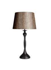 Messini Black Table Lamp with Dark Charcoal Shade