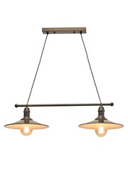 Stockborough Twisted Cable Twin Ceiling Pendant Light - Antique Brown Stockborough Twisted Cable Twin Ceiling Pendant Light - Antique Brown
