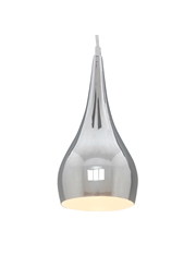 Modern Designer Teardrop Ceiling Pendant Light - Chrome - Small Modern Designer Teardrop Ceiling Pendant Light - Chrome - Small