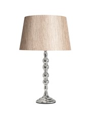 Bergen Slimline Silver Chrome Candlestick Table Lamp with Charcoal Gold Shade Bergen Slimline Silver Chrome Candlestick Table Lamp with Charcoal Gold Shade