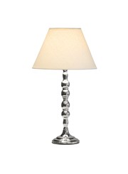 Bergen Slimline Silver Chrome Candlestick Table Lamp with Coolie CR4 Linen Shade Bergen Slimline Silver Chrome Candlestick Table Lamp with Coolie CR4 Linen Shade