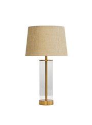 Arezo Gold Table Lamp with Beige Linen Shade